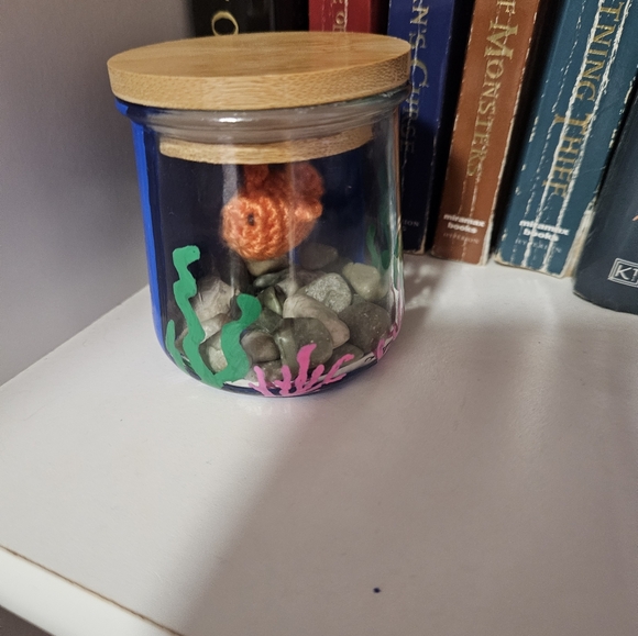 Other - Crochet Golfish in Upcycled Jar
